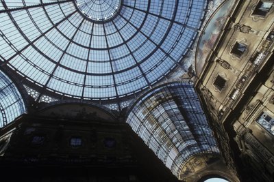 Upward View of the Glass Dome and Pendentive, Completed 1877 by Giuseppe Mengoni